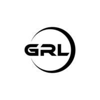 GRL letter logo design in illustration. Vector logo, calligraphy designs for logo, Poster, Invitation, etc.