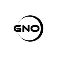 GNO letter logo design in illustration. Vector logo, calligraphy designs for logo, Poster, Invitation, etc.