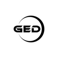 GED letter logo design in illustration. Vector logo, calligraphy designs for logo, Poster, Invitation, etc.