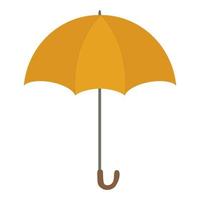 Yellow umbrella in cartoon style isolated on white background. vector