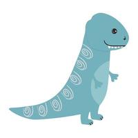 Illustration of cute cartoon dinosaur on white background. Can be used for children's room, sticker, t-shirt, mug and other design. Cute little dinosaur.
