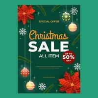 Realistic Christmas Sale Poster vector