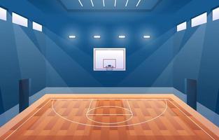 fondo de cancha de baloncesto interior vector