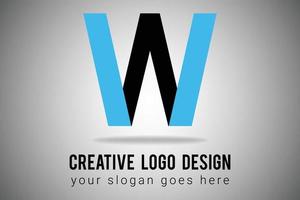 logotipo de la letra w en color azul y negro diseño de logotipo mínimo. ilustración de vector de icono de letra w creativa.