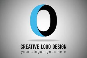 Letter O Logo in blue and black Color minimal logo design. Creative O letter Icon Vector Illustration.