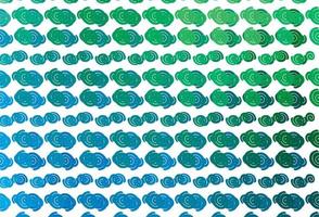 Light Blue, Green vector pattern with curved circles.