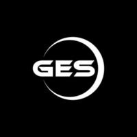 GES letter logo design in illustration. Vector logo, calligraphy designs for logo, Poster, Invitation, etc.