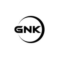 GNK letter logo design in illustration. Vector logo, calligraphy designs for logo, Poster, Invitation, etc.