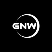 GNW letter logo design in illustration. Vector logo, calligraphy designs for logo, Poster, Invitation, etc.