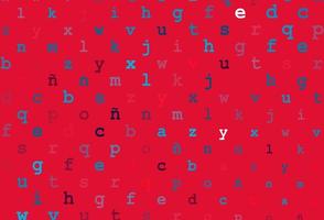 Dark blue, red vector pattern with ABC symbols.