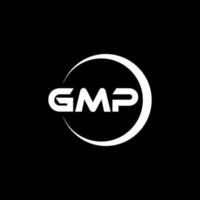 GMP letter logo design in illustration. Vector logo, calligraphy designs for logo, Poster, Invitation, etc.