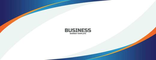 business banner background with blue and orange wavy shapes. vector illustration