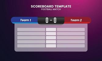 minimalist Football scoreboard and global stats broadcast graphic soccer template vector