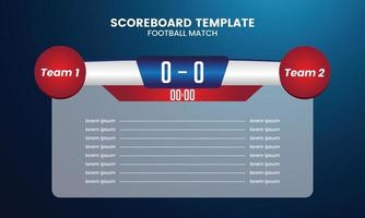 Modern future Football scoreboard and global stats broadcast graphic soccer template vector