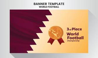 The third place Football world cup background for banner, soccer championship vector