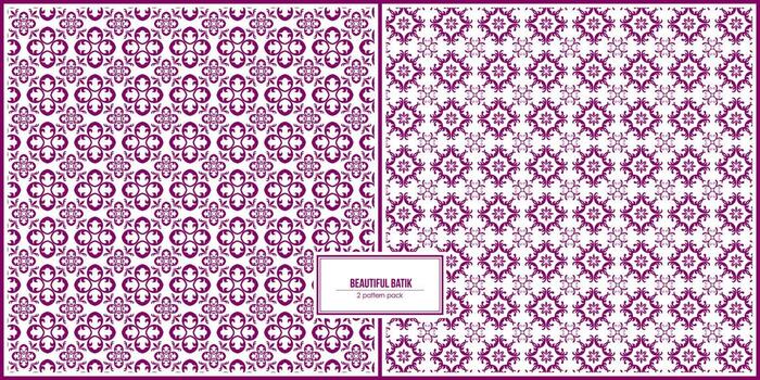bundle pattern of two elegant batik design vector