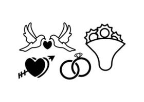 Wedding icon line illustration vector