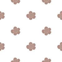Floral seamless vector pattern with flowers. Spring flora. Simple hand-drawn kids style. Pretty ditsy for fabric, textile, wallpaper. Digital paper in white background