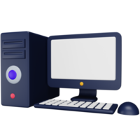 ícone isométrico de renderização 3d de computador. png