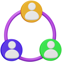 Gruppenchat 3D-Rendering isometrisches Symbol. png