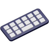 icono isométrico de representación 3d del teclado de escritura. png