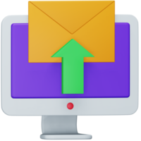 Sending 3d rendering isometric icon. png