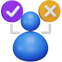 Entscheidungsfindung 3D-Rendering isometrisches Symbol. png