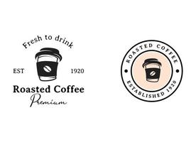 Coffee shop resto and bar logo design vector