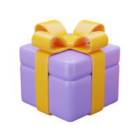 coffret cadeau violet 3d png