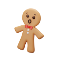 3D Christmas gingerbread man png