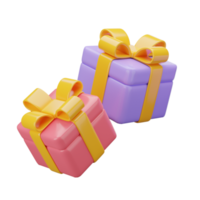 3D two giftboxes png