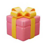 3d rosa gåva låda png