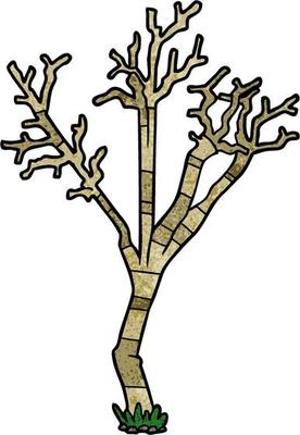 Retro grunge texture cartoon cute tree