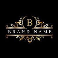 B Initial Letter Luxury Logo template in vector art for Restaurant, Royalty, Boutique, Hotel, Heraldic, Jewelry, Fashion and other vector illustration.