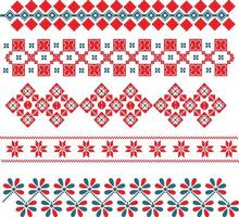 Ukrainian national ornament, slovenian ethnic pattern repeating pattern, seamless vector elements