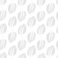 Scattered leaves mono style seamless pattern, simple lino style foliage, minimalist repeating backdrop pattern, perfect for packaging, paper, fabric printing vector