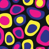 Seamless pattern bright colored circles, rich dark shades abstract background for fabric, wrapping, interior vector