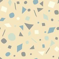 Terrazzo in pastel colors, chaotic pattern of geometric figures, marble texture vector