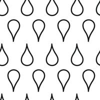 Line art seamless pattern, symmetrical silhouette of drops, black and white background vector