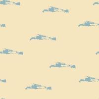 Neutral seamless pattern, brush stroke blue on beige background, abstract lines vector