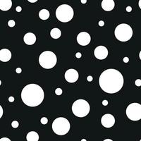 White circles on a black background seamless pattern of polka dots minimalist pattern for wrapping or fabric vector