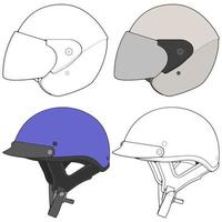 Template helmet illustration, line Art helmet Vector Illustration, Line art vector, helmet Vector.