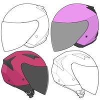 Template helmet illustration, line Art helmet Vector Illustration, Line art vector, helmet Vector.