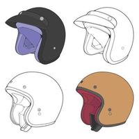 Template helmet illustration, line Art helmet Vector Illustration, Line art vector, helmet Vector.