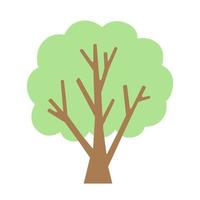 ilustración vectorial para niños en colores pastel. elemento simple de árbol verde de verano o primavera para logotipo, saludo, póster vector