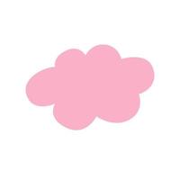 una pequeña nube rosa. ilustración vectorial en estilo dibujado a mano. vector
