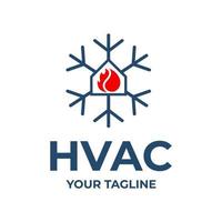 HVAC, house heating and air conditioning logo installation vector