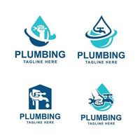colección minimalista de plantillas de logotipos de fontanería. fácil de personalizar vector