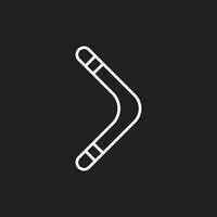 eps10 white vector Boomerang or karma line icon isolated on black background. forward or right arrow outline symbol in a simple flat trendy modern style for your website design, logo, and mobile app