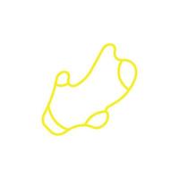 eps10 vector amarillo raíz de jengibre línea abstracta icono de arte aislado sobre fondo blanco. símbolo de contorno vegetal en un estilo moderno plano simple y moderno para el diseño de su sitio web, logotipo y aplicación móvil